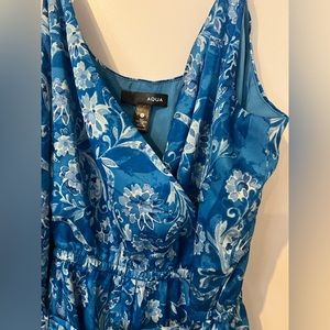 Gorgeous, Soft Shiny Blue Print Jumpsuit by Aqua